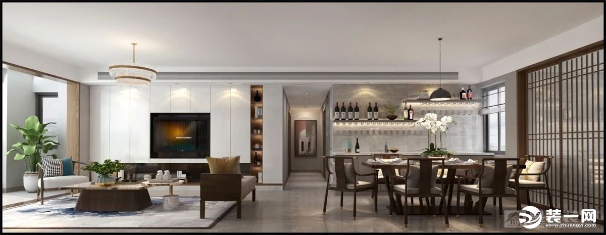 【摩登4平臺app登錄】桂林星藝裝飾120㎡中式禪意風(fēng)格住宅 仿木瓷磚效果一絕！