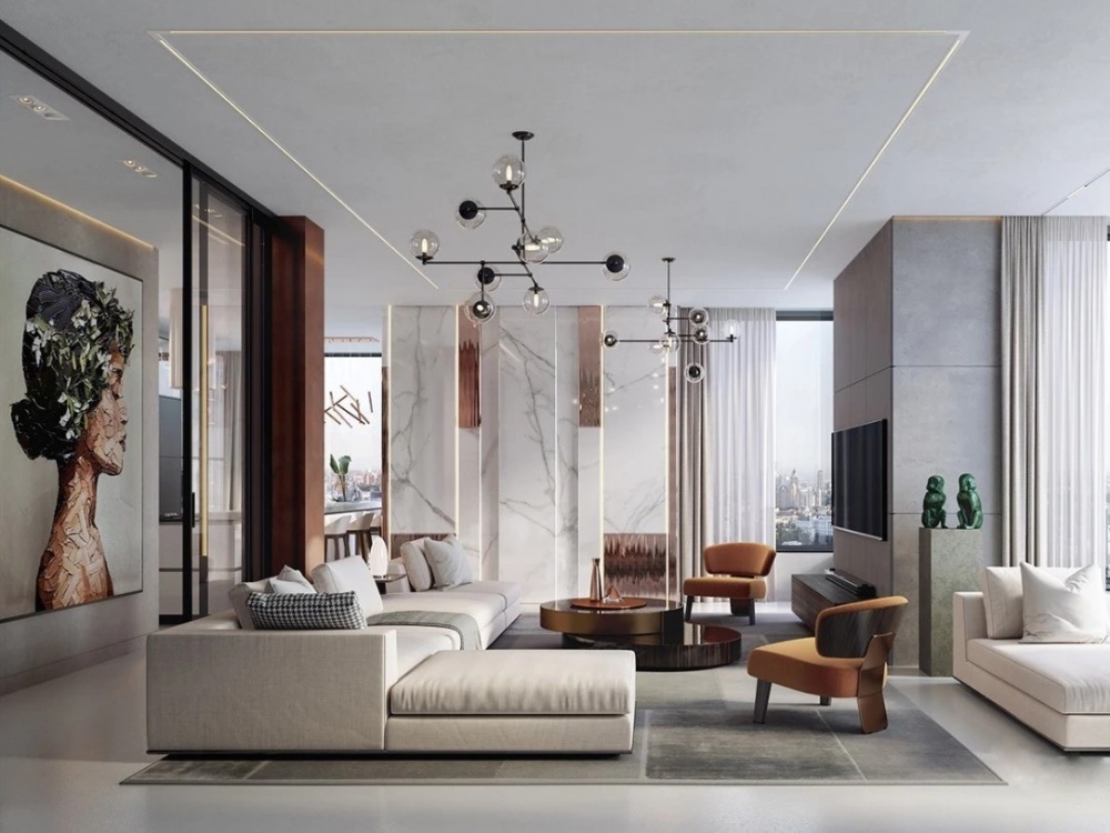 客廳沙發(fā)裝修效果圖意式極簡，簡約而不簡單現(xiàn)代簡約客廳設(shè)計(jì)圖片賞析