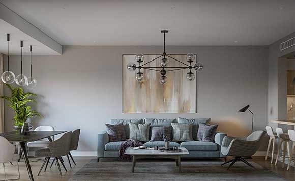 簡約現(xiàn)代風(fēng)格兩房裝修，餐桌擺陽臺，臥室裝玻璃衣柜，漂亮極了