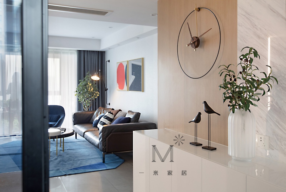 玄關(guān)窗簾裝修效果圖【一米家居】生活細(xì)碎，星空成詩(shī)現(xiàn)代簡(jiǎn)約玄關(guān)設(shè)計(jì)圖片賞析