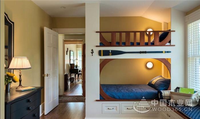 兒童房上下床裝修效果圖,二胎寶寶的房間不用困擾！