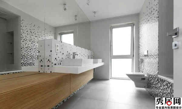 衛(wèi)生間跌便池馬賽克墻面造型設計圖 冀風情衛(wèi)浴整體鏡子墻面原木色辰裙裝修效果圖