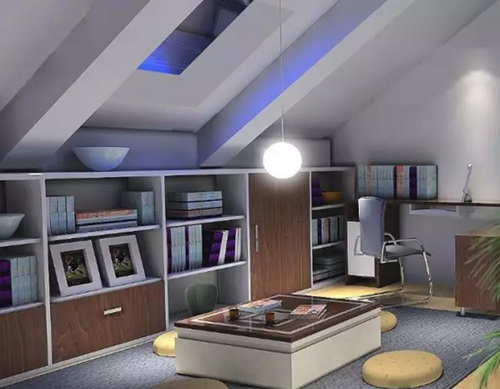 閣樓裝修效果圖_書房裝修效果簡(jiǎn)約圖_閣樓裝修廚房客廳裝修效果圖