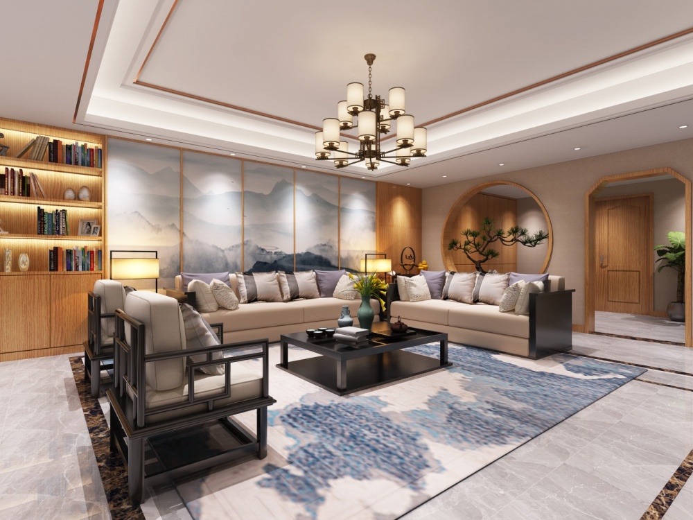 客廳窗簾裝修效果圖貴陽(yáng)萬科新都匯別墅客廳設(shè)計(jì)圖片賞析