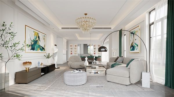 西安宸億隆裝飾簡歐風(fēng)格四居室裝修案例