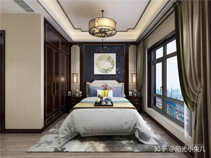 三室2衛(wèi)裝修，135平新中式裝修效果圖，太高雅的現(xiàn)代中式家裝