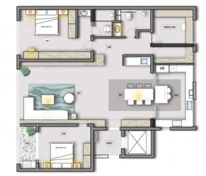 武漢180㎡現(xiàn)代極簡風室內(nèi)裝修，你看這個實景還原了幾分效果圖？