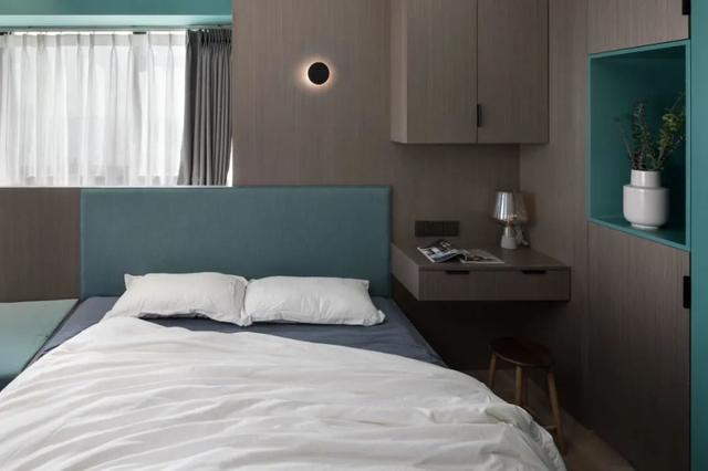 酒店公寓裝修效果圖(35㎡酒店式開間單身公寓，半平米都沒浪費，還裝得很有檔次)(圖13)